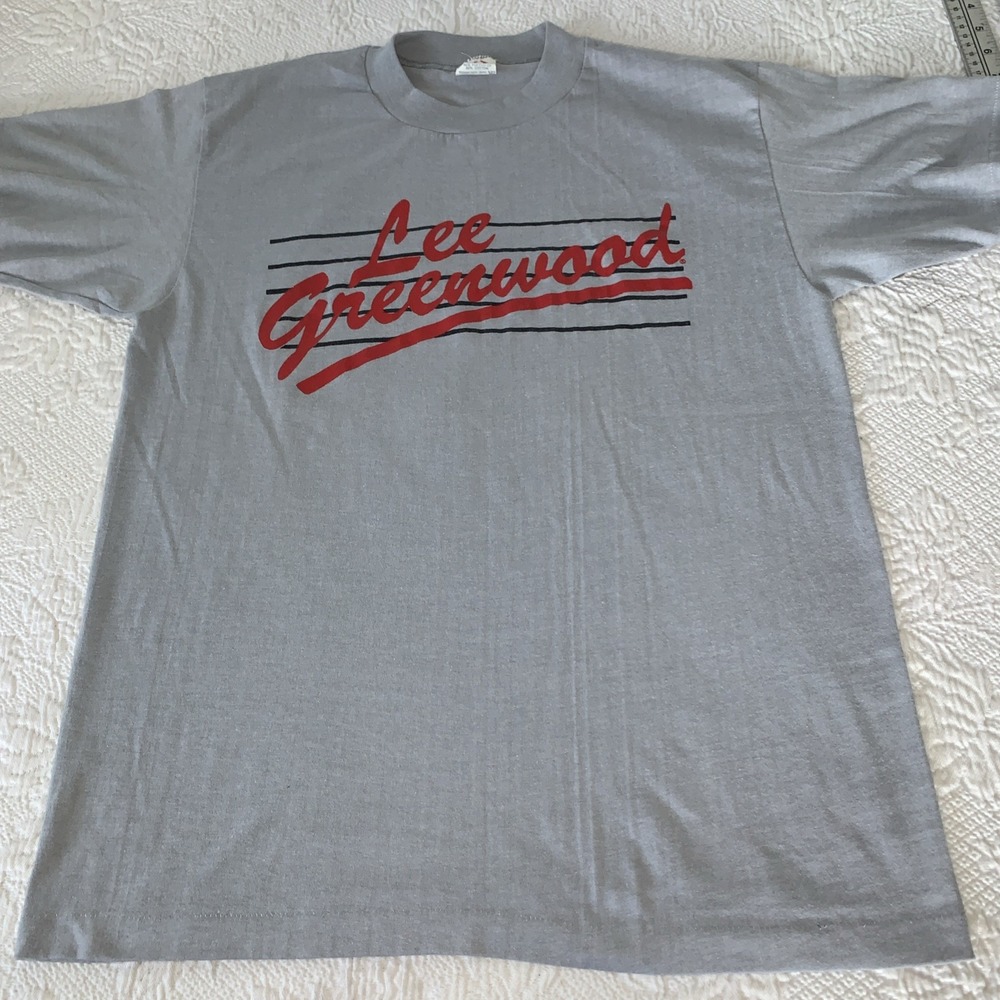Vintage Lee Greenwood Country Music Single Stitch T Shirt M/L Tour God Bless USA - Picture 2 of 7